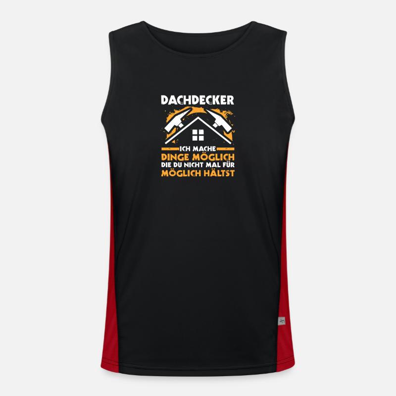 Master Roofer Roofer - Men's Functional Contrast Tank Top  - black/red