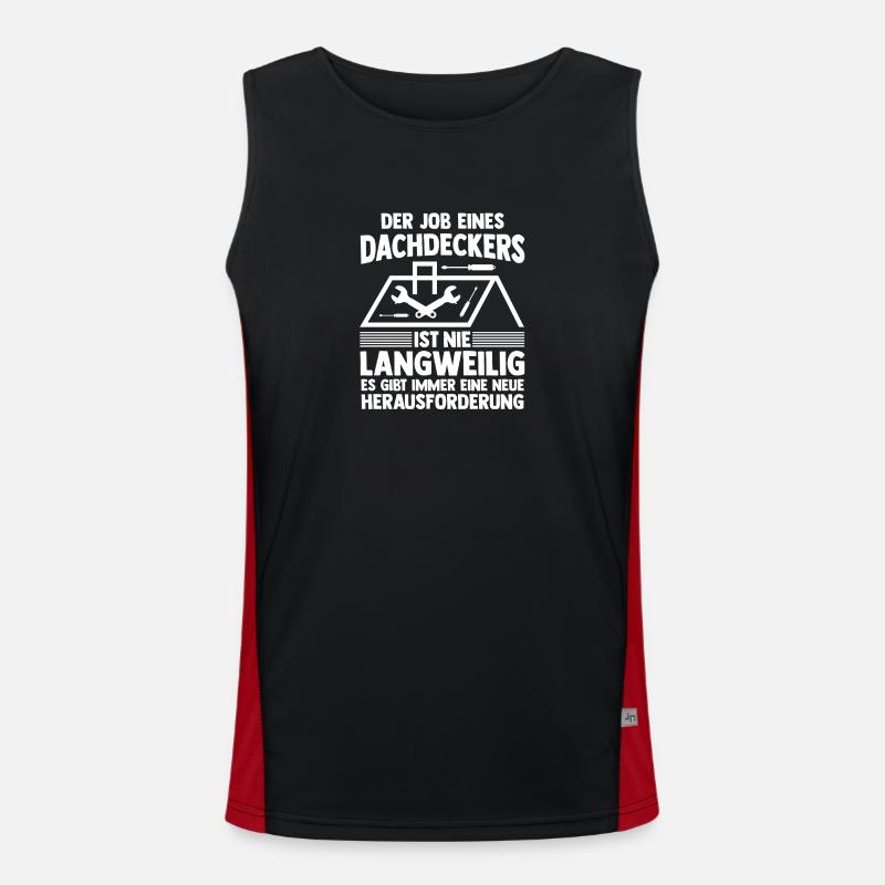 Master Roofer Roofer - Men's Functional Contrast Tank Top  - black/red