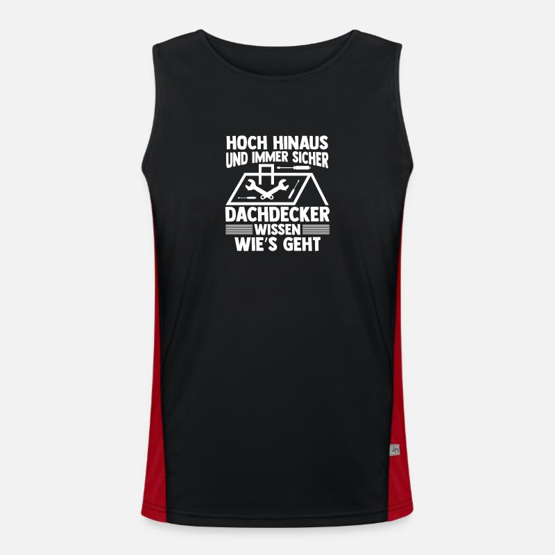 Master Roofer Roofer - Men's Functional Contrast Tank Top  - black/red