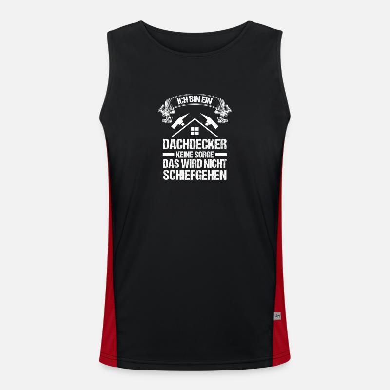 Master Roofer Roofer - Men's Functional Contrast Tank Top  - black/red