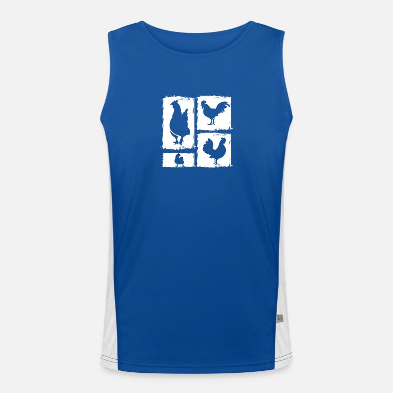 Hühner Hahn Funktionelles Kontrast-Tank Top für Männer 