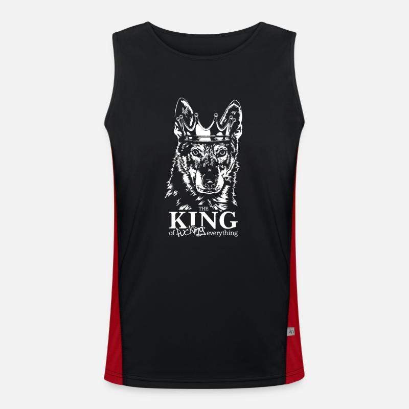 Tschechoslowakischer Wolfhund King Hundespruch Funktionelles Kontrast-Tank Top für Männer 
