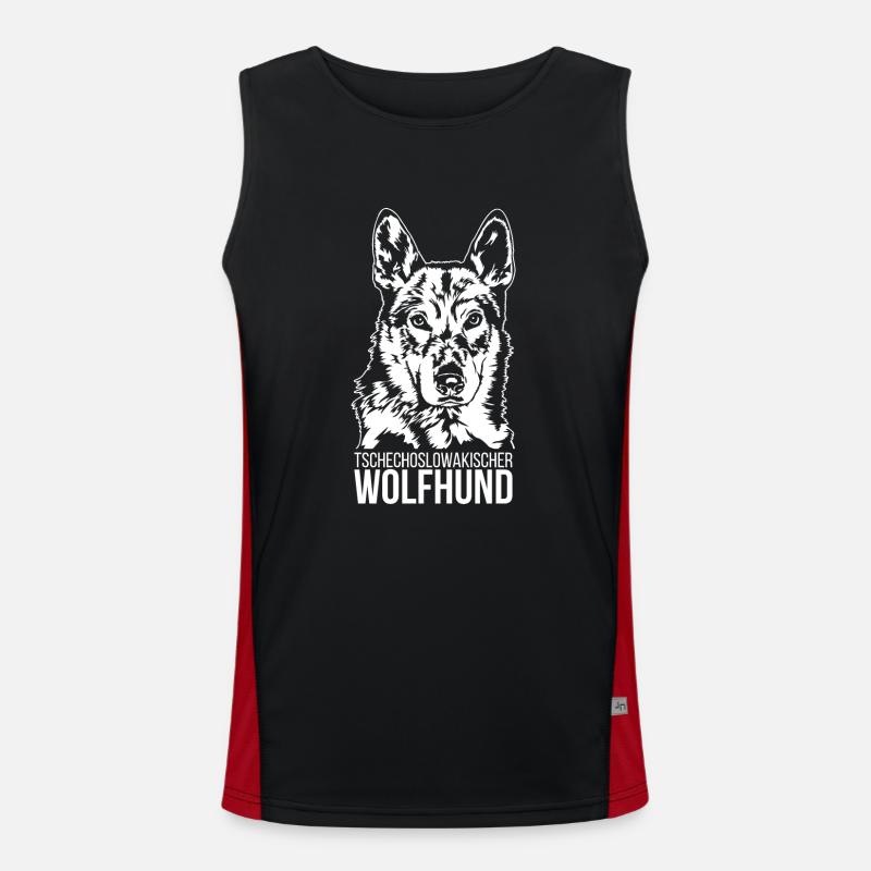 Tschechoslowakischer Wolfhund Portrait Wilsigns Funktionelles Kontrast-Tank Top für Männer 