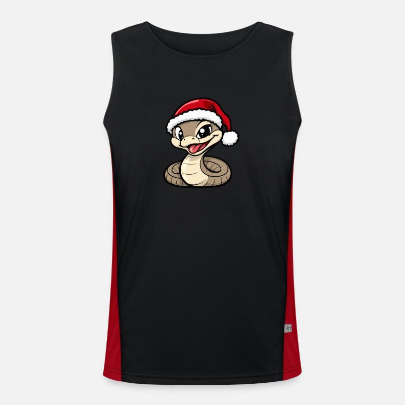 Serpent Cobra Noël Mignon Débardeur respirant contrasté Homme 