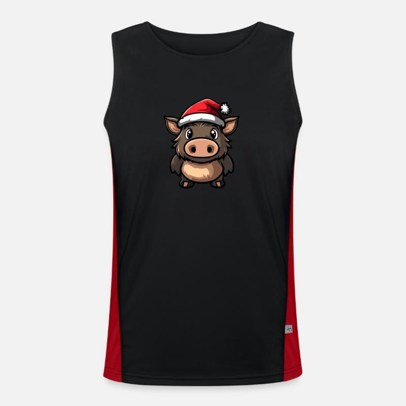 Cochon Noël Mignon Sanglier Débardeur respirant contrasté Homme 