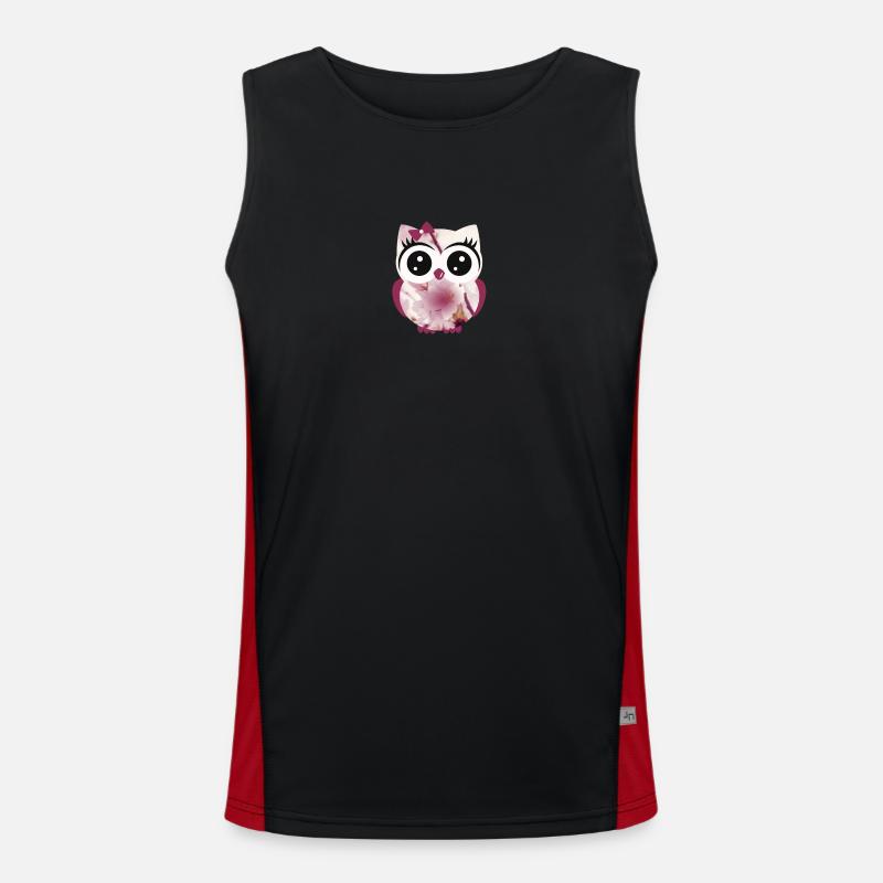 Eule Orchidee Funktionelles Kontrast-Tank Top für Männer 