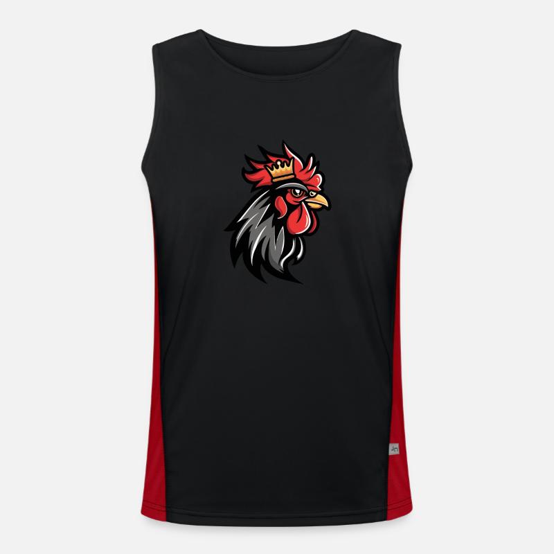 Rooster Crown - Men's Functional Contrast Tank Top  - black/red