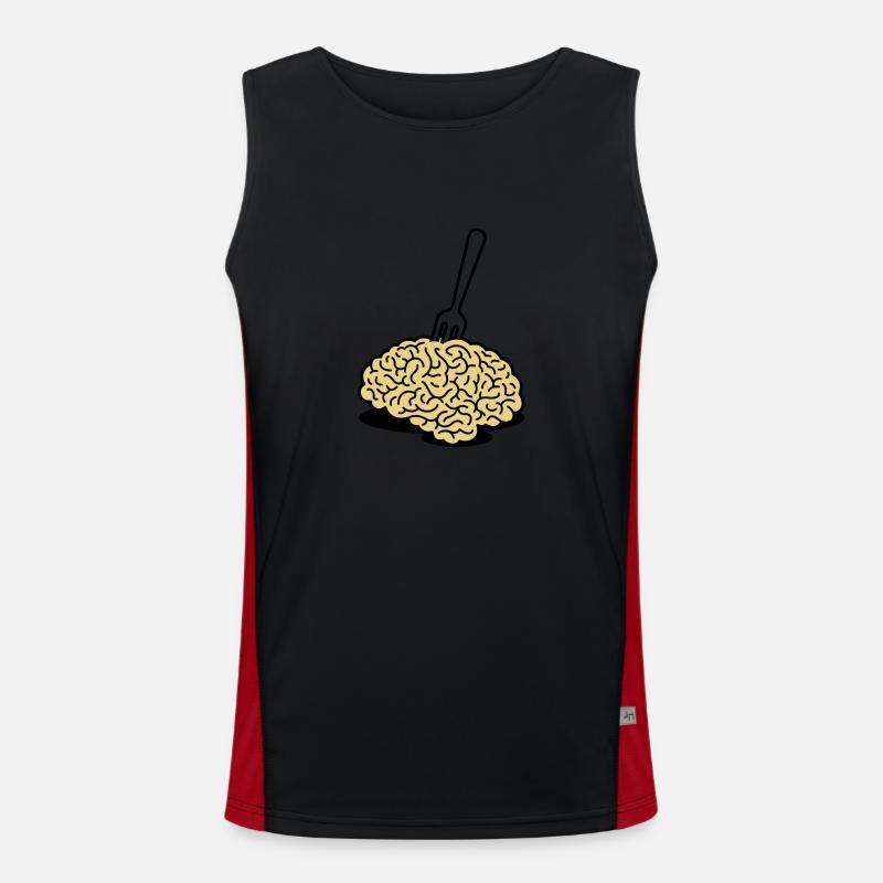 A brain with a fork Men's Functional Contrast Tank Top 