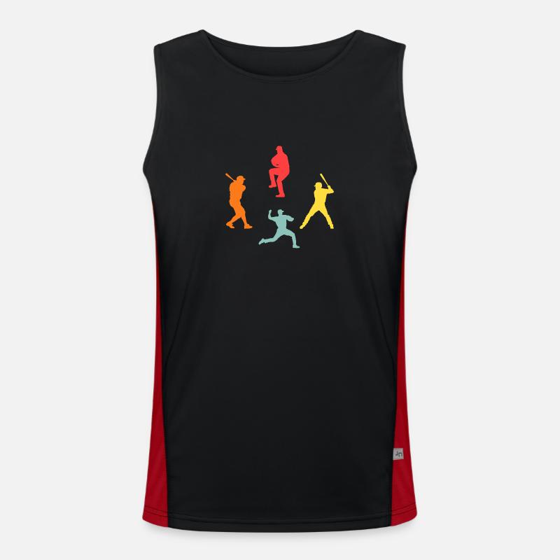 Baseball Player Evolution Baseball - Men's Functional Contrast Tank Top  - black/red
