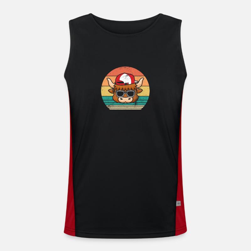 Buffalo Cattle Oxen Men's Functional Contrast Tank Top 