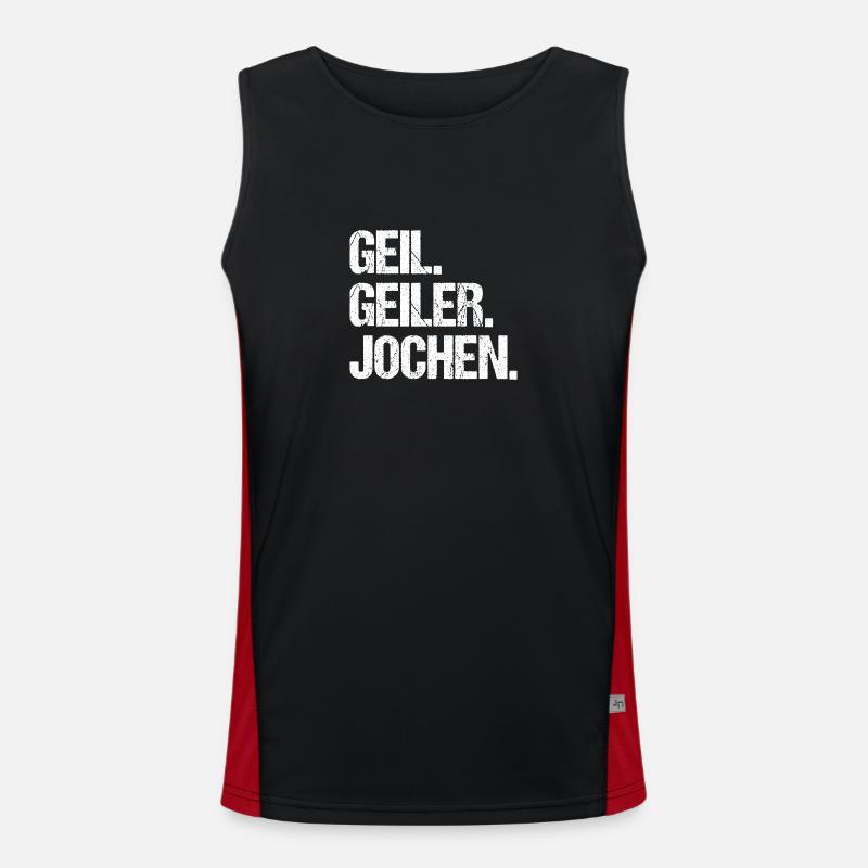 Jochen - Men's Functional Contrast Tank Top  - black/red