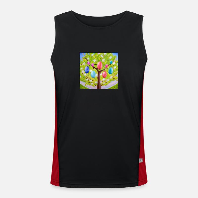 Colorful egg tree Men's Functional Contrast Tank Top 
