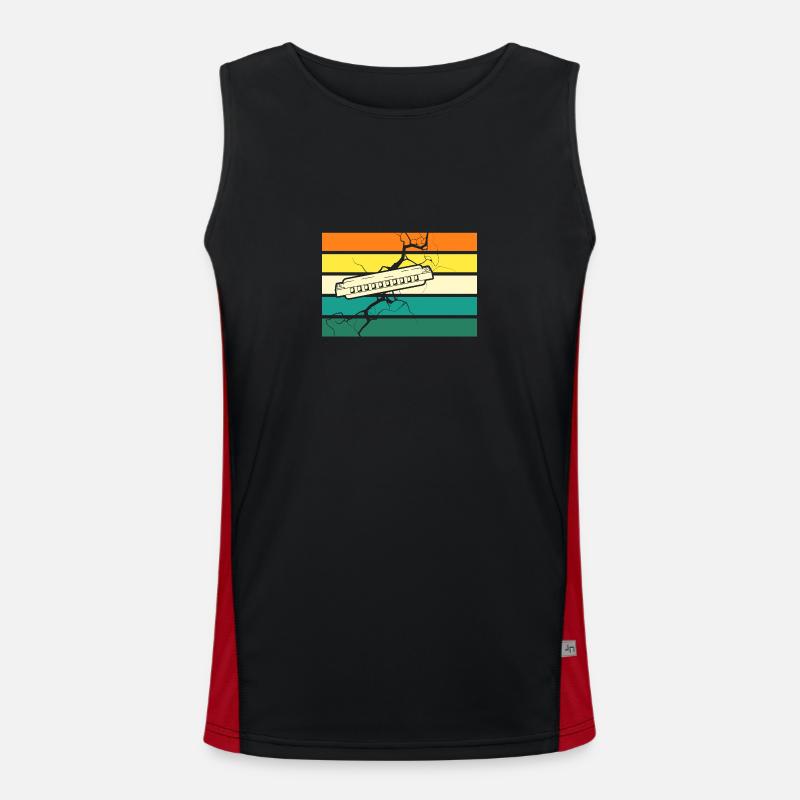 Harmonica Harmonica - Men's Functional Contrast Tank Top  - black/red