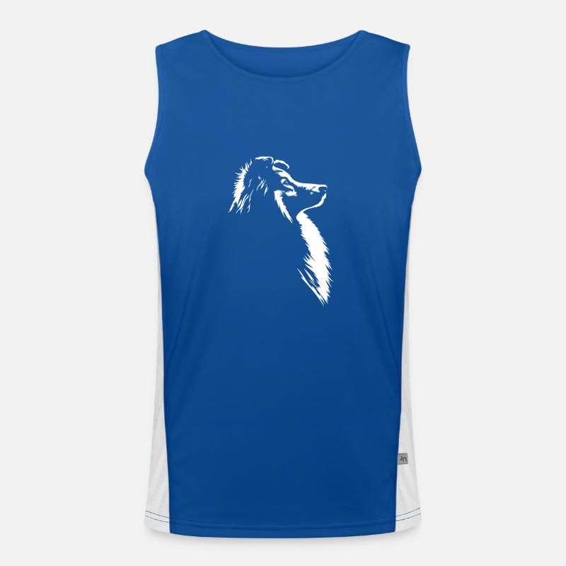 Shetland Sheepdog Silhouette Hund Sheltie Wilsigns Funktionelles Kontrast-Tank Top für Männer 