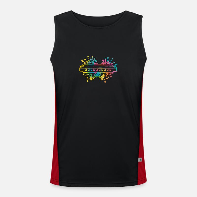 Harmonica Harmonica - Men's Functional Contrast Tank Top  - black/red