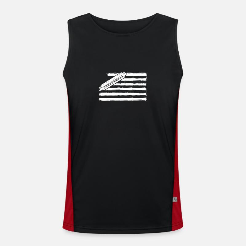 Harmonica Harmonica - Men's Functional Contrast Tank Top  - black/red