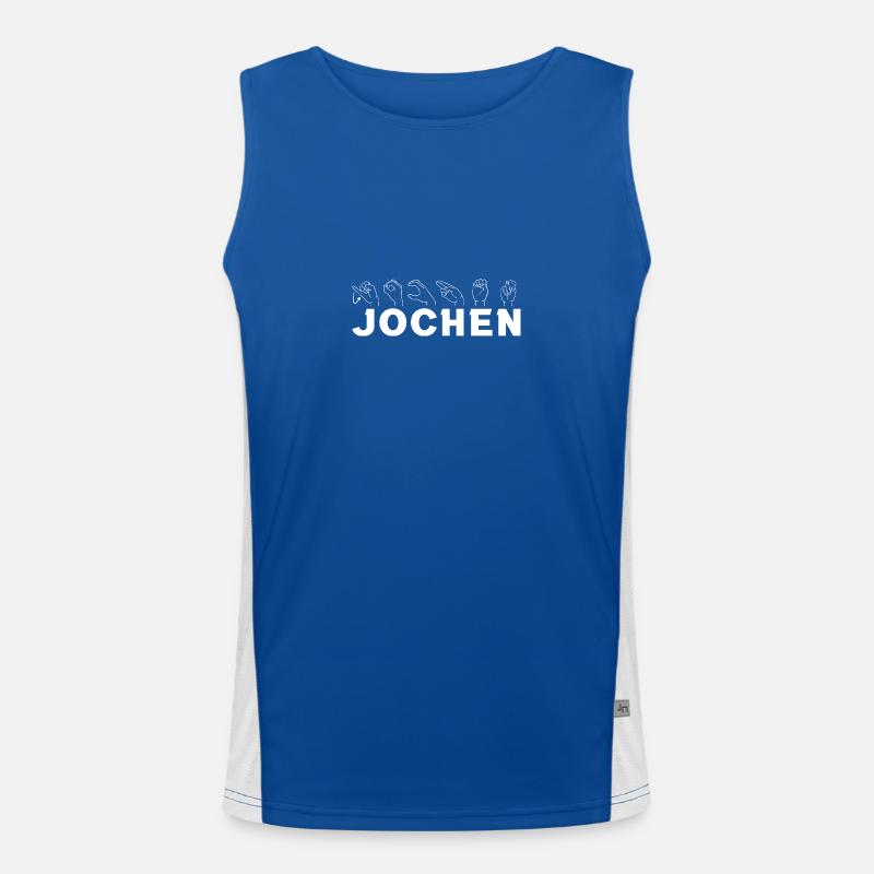 Gebärdensprache Jochen Funktionelles Kontrast-Tank Top für Männer 