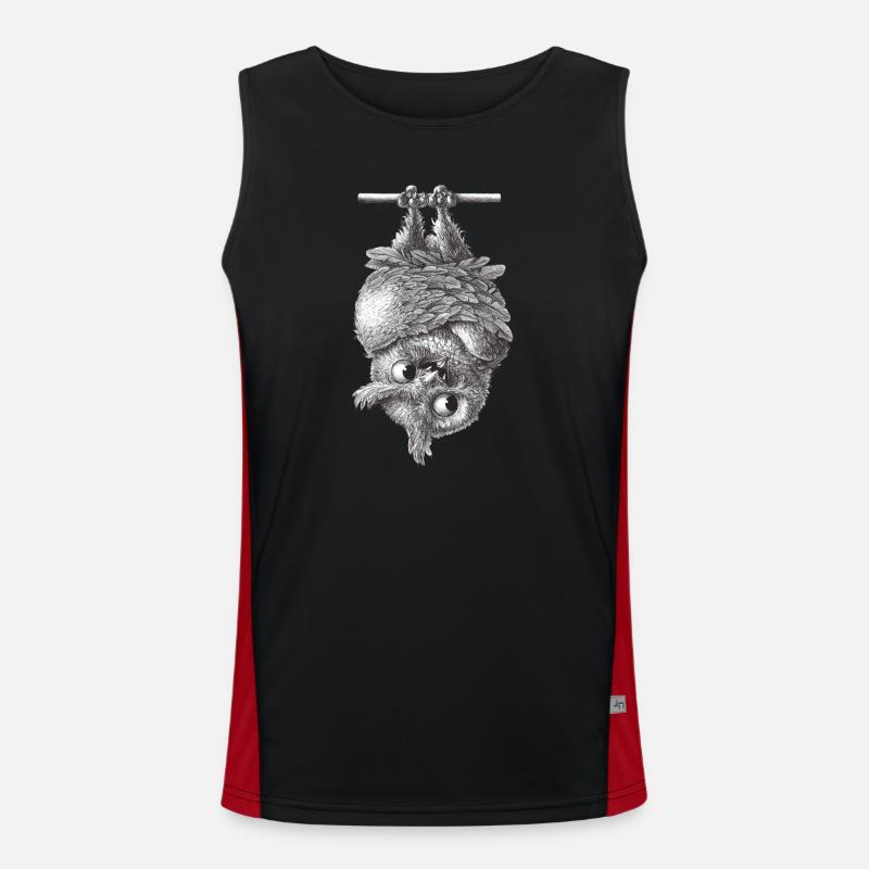 Vampir Eule - Dracula Eule - Funktionelles Kontrast-Tank Top für Männer  - Schwarz/Rot