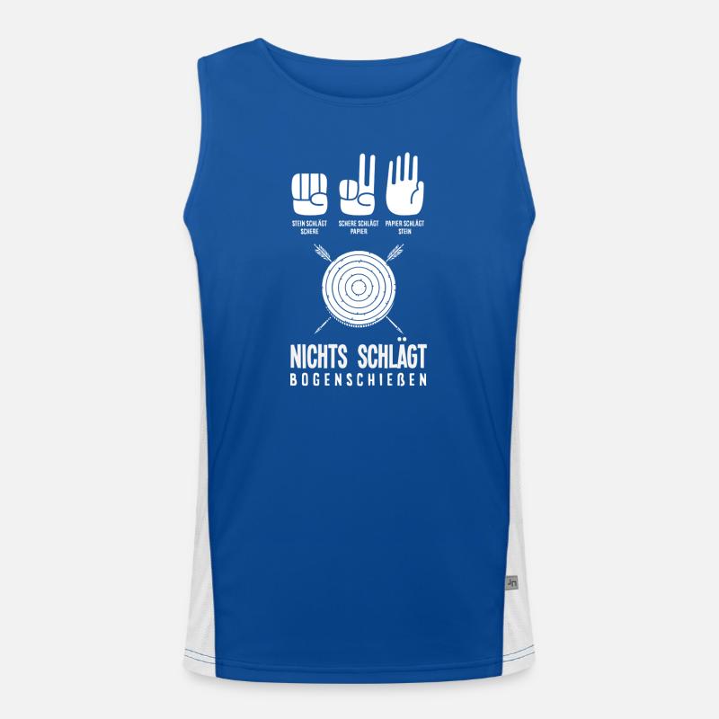 Ich gehe Bogenschießen Funktionelles Kontrast-Tank Top für Männer 
