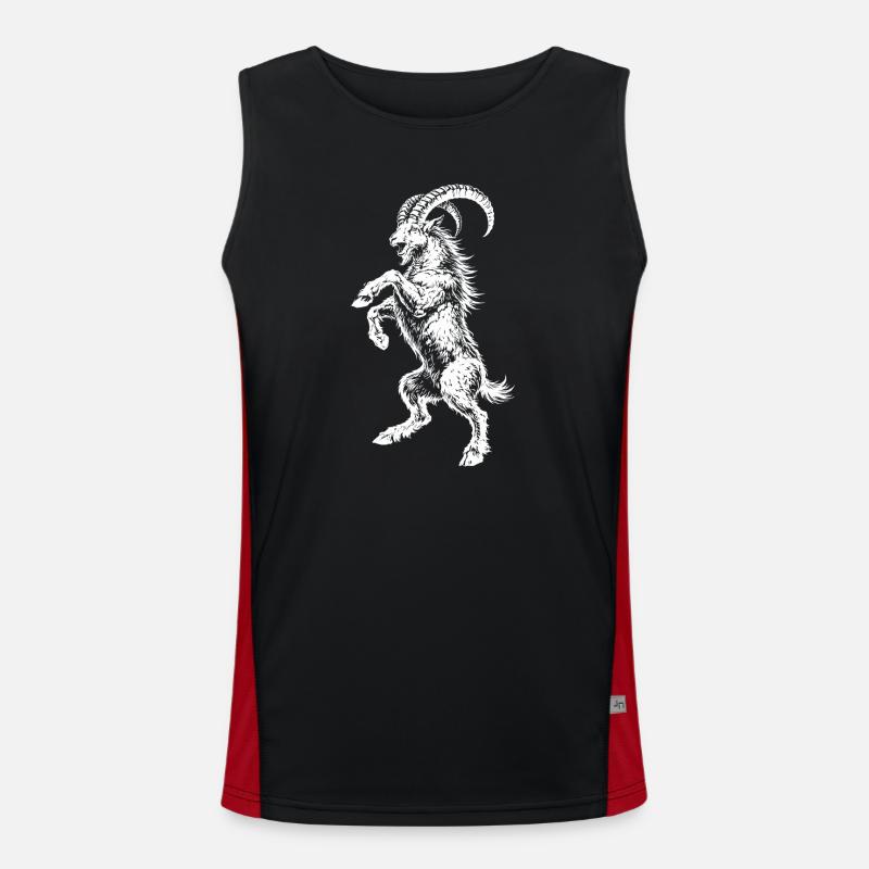 ChumziG - Men's Functional Contrast Tank Top  - black/red