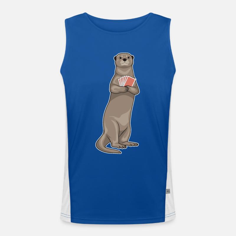 Otter Poker Poker Cards Men's Functional Contrast Tank Top 