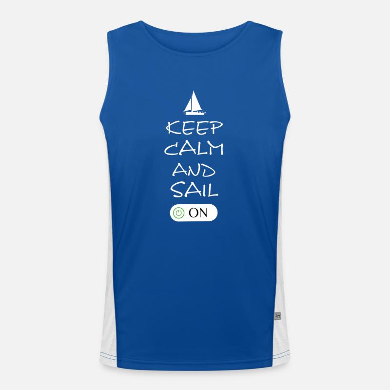 sailing keep calm Funktionelles Kontrast-Tank Top für Männer 