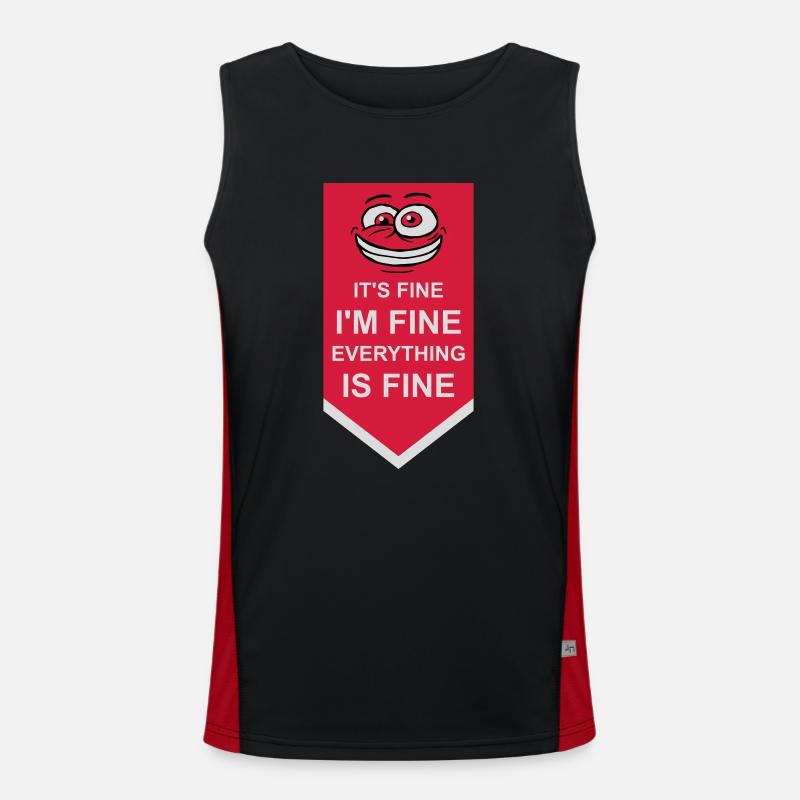 everything is fine quote Men's Functional Contrast Tank Top 