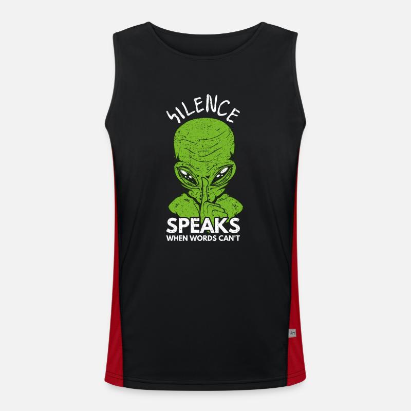 Silence Speaks When Words Can't - Deep Thinker Men's Functional Contrast Tank Top 