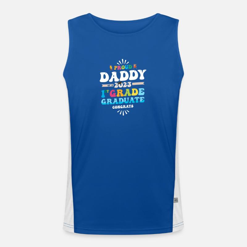 Stolzer Papa einer 1. Klasse von 2023 Funktionelles Kontrast-Tank Top für Männer 