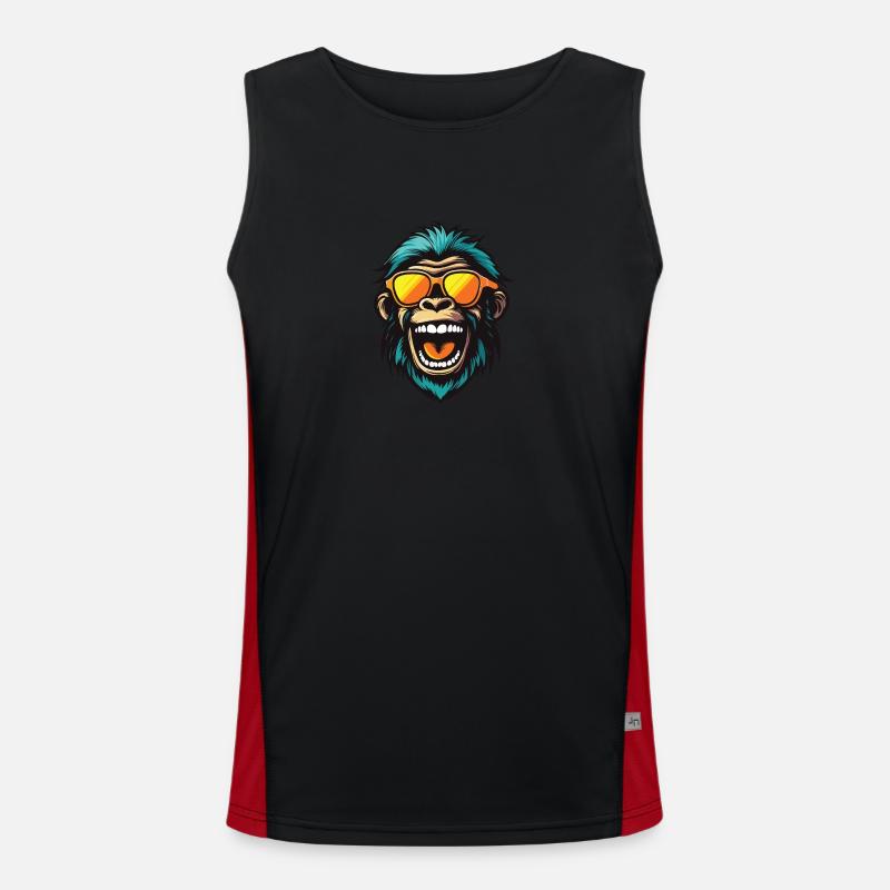 Monkey Head Funny Party Men's Functional Contrast Tank Top 