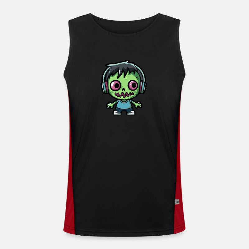 Zombie Halloween Comic Kawaii Funktionelles Kontrast-Tank Top für Männer 