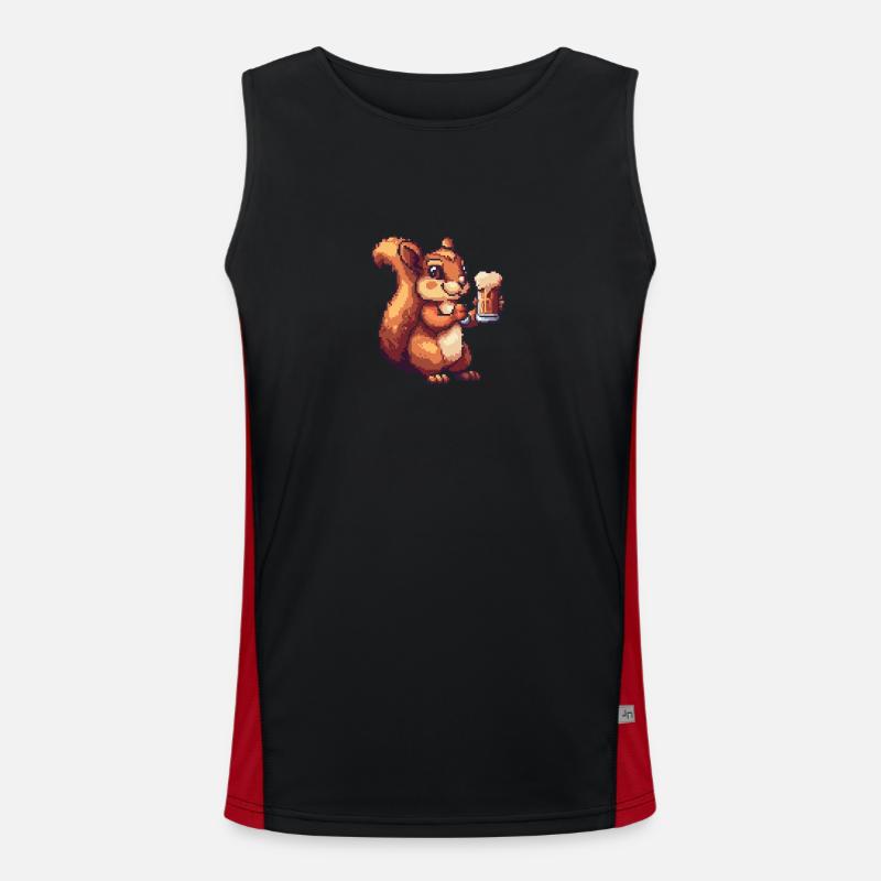 Squirrel Beer Pixel Men's Functional Contrast Tank Top 