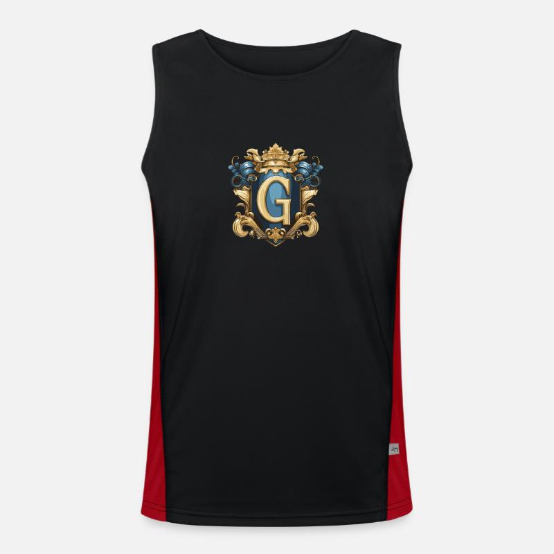 G Buchstabe Logo Krone Funktionelles Kontrast-Tank Top für Männer 
