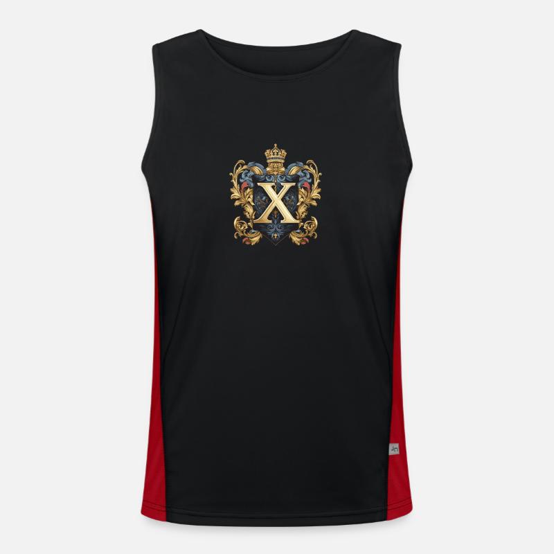 X Buchstabe Logo Krone Funktionelles Kontrast-Tank Top für Männer 