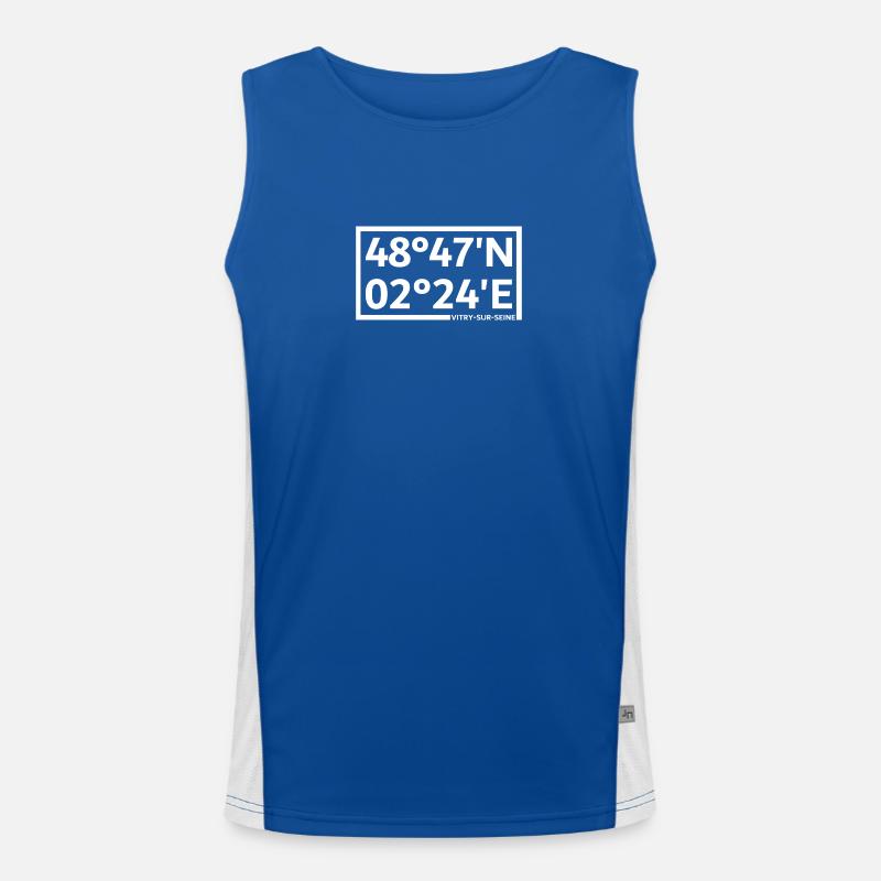 Vitry-sur-Seine coordinates Men's Functional Contrast Tank Top 