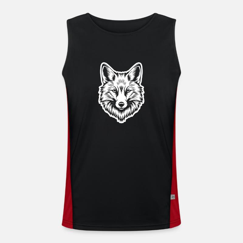 Fox Foxes - Men's Functional Contrast Tank Top - black/red