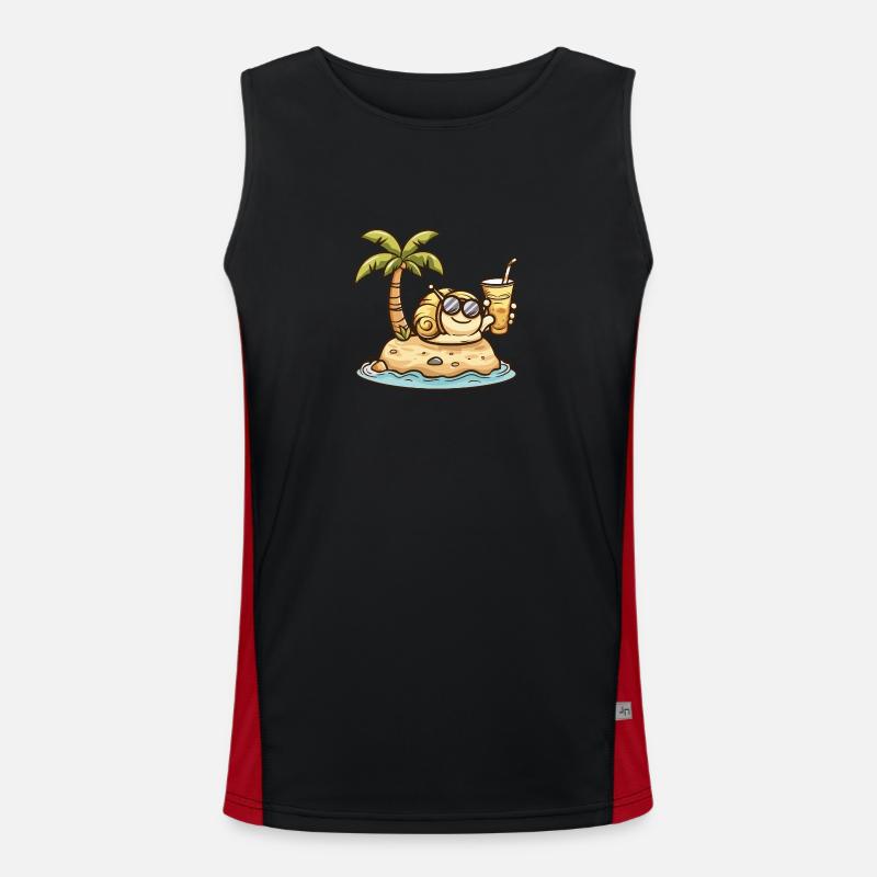 Snail Summer Vacation Men's Functional Contrast Tank Top 