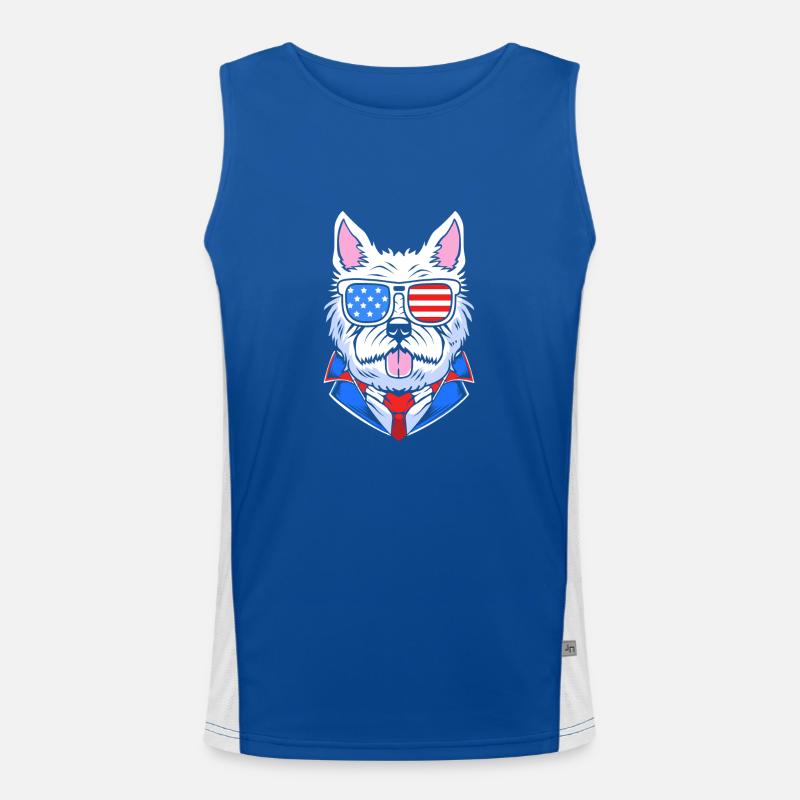 West Highland Terrier Funktionelles Kontrast-Tank Top für Männer 