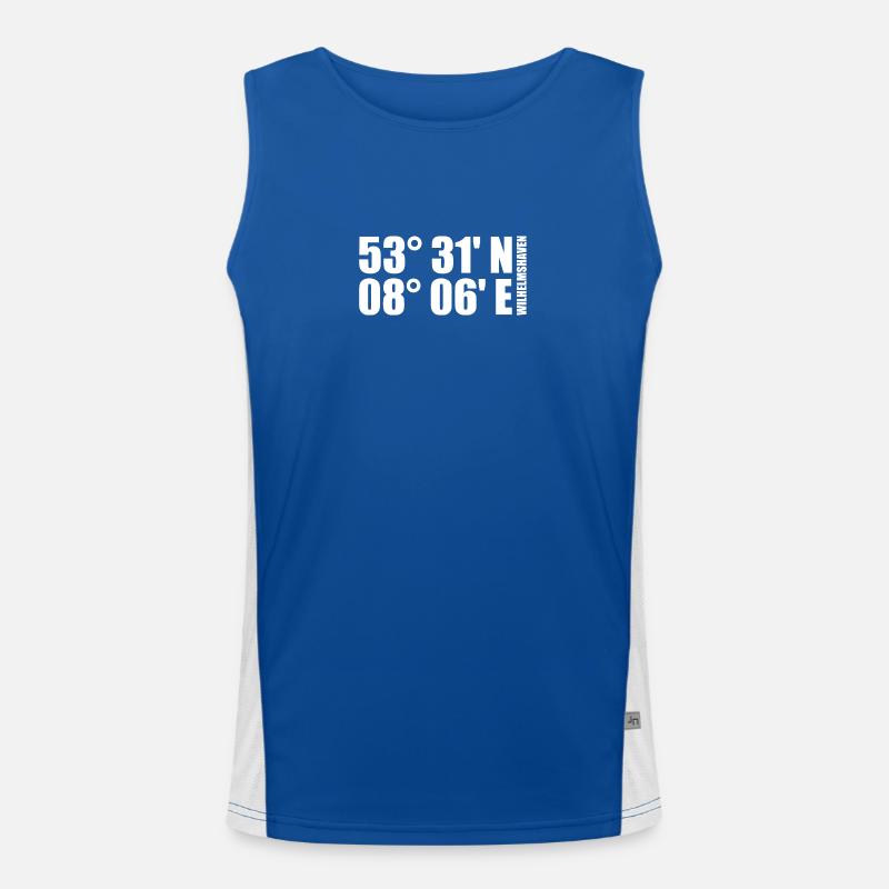 Wilhelmshaven coordinates Men's Functional Contrast Tank Top 