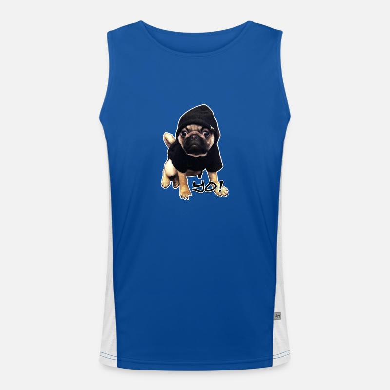 yo_mops_3 Funktionelles Kontrast-Tank Top für Männer 