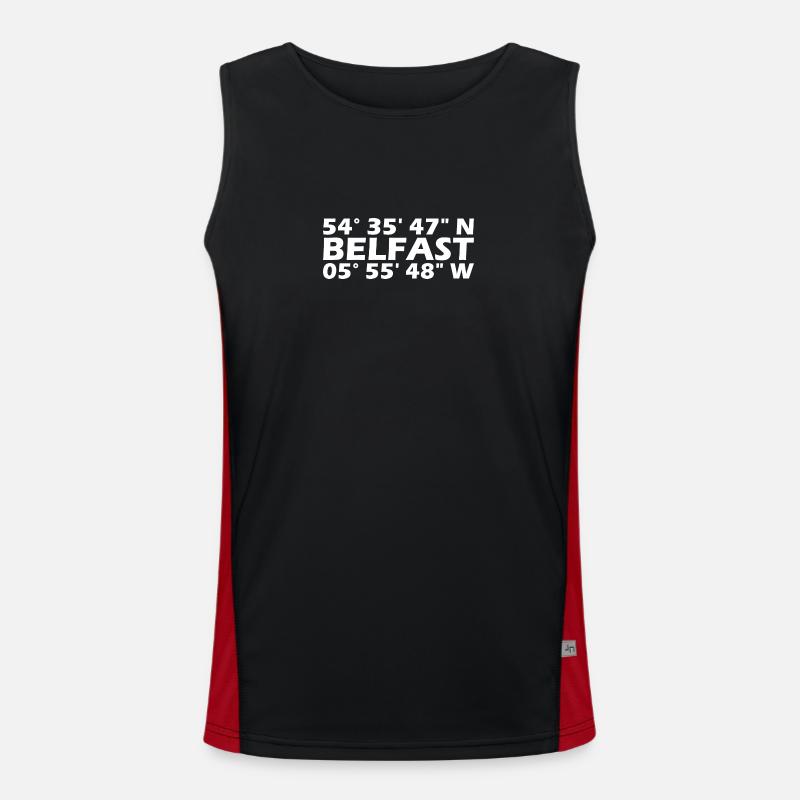 Belfast Coordinates - Men's Functional Contrast Tank Top  - black/red