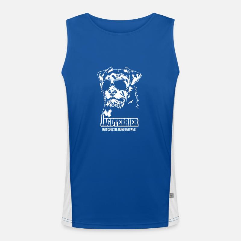Jagdterrier coolster Jagdhund Hunde Wilsigns Funktionelles Kontrast-Tank Top für Männer 