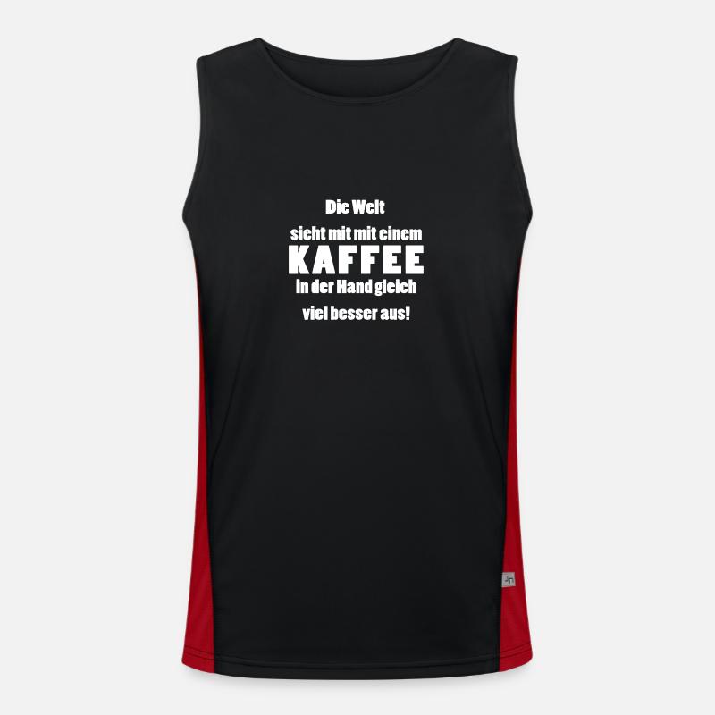 Die Welt sieht mit Kaffee besser viel besser aus! Funktionelles Kontrast-Tank Top für Männer 