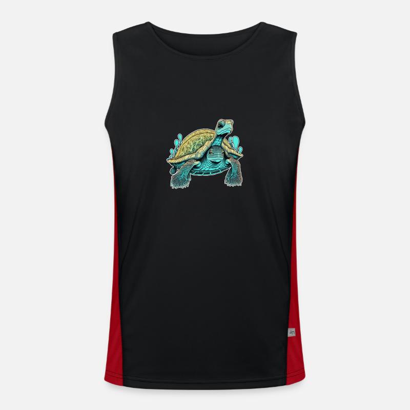 Psychedelic Double-Faced Turtle Men's Functional Contrast Tank Top 