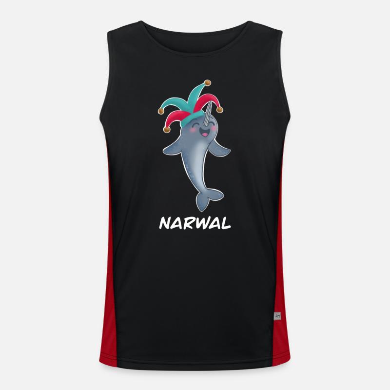 Wal, Narwal, Karneval, Geschenk Funktionelles Kontrast-Tank Top für Männer 