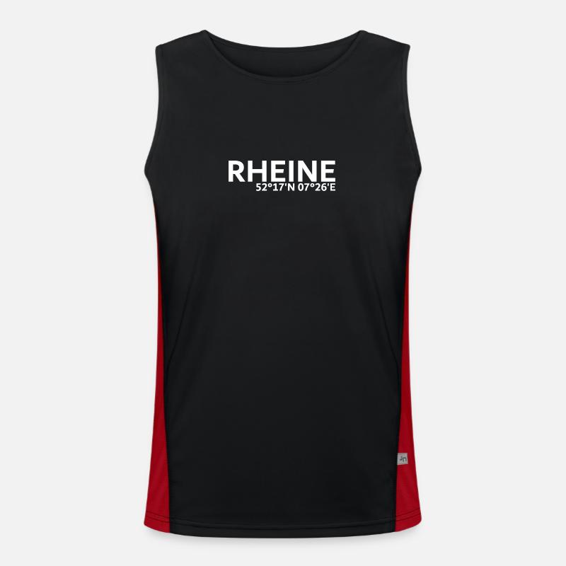 Rhine coordinates - Men's Functional Contrast Tank Top  - black/red