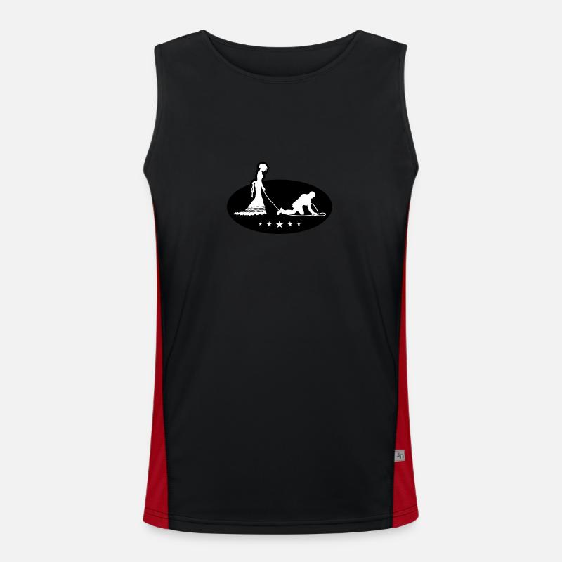 Wedding Newlyweds Leash Men's Functional Contrast Tank Top 
