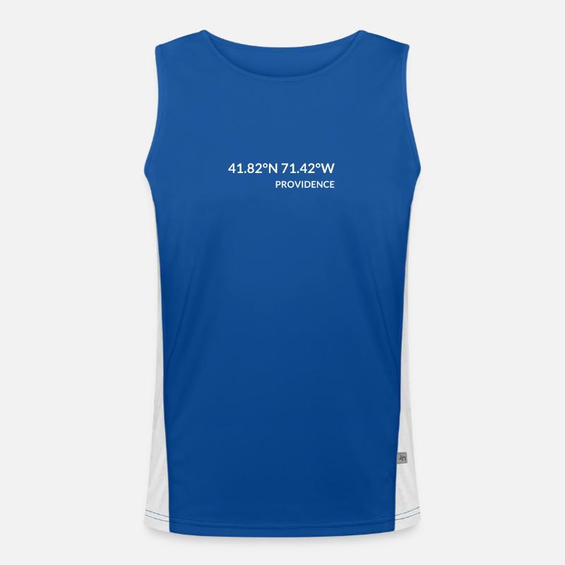 Providence, Rhode Island, USA Coordinates Men's Functional Contrast Tank Top 