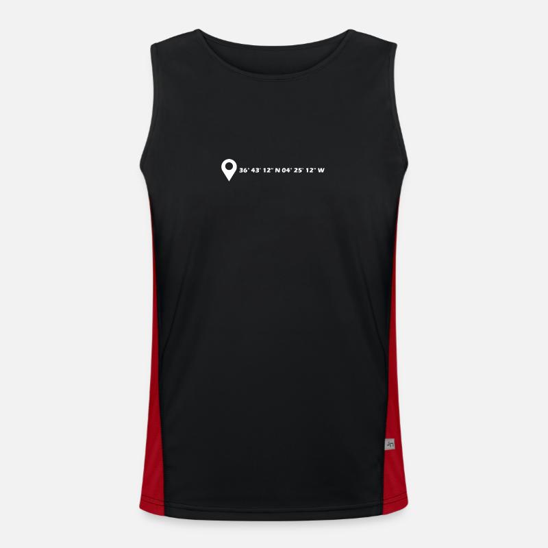 Malaga coordinates - Men's Functional Contrast Tank Top  - black/red
