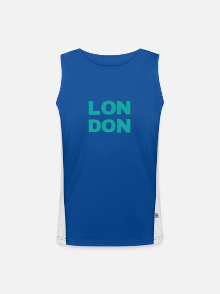 London town - Men's Functional Contrast Tank Top  - royal/white - Front